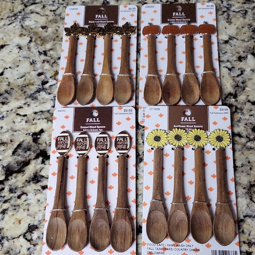 Wooden Spoons Set Fall Theme